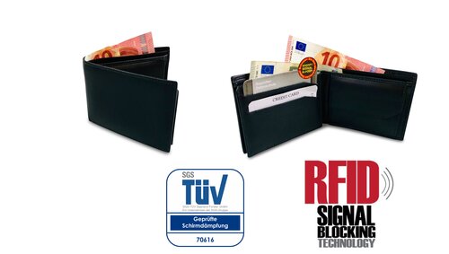 Ledergeldbörse "Safewallet" klein -