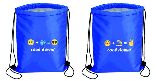 Sportbeutel "cool down" , Farbe blau,