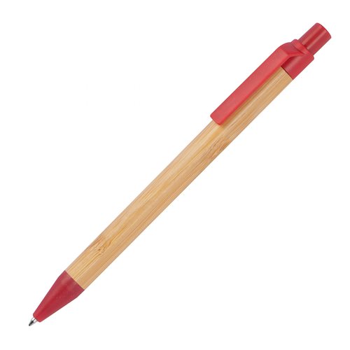 Kugelschreiber aus Bambus, rot