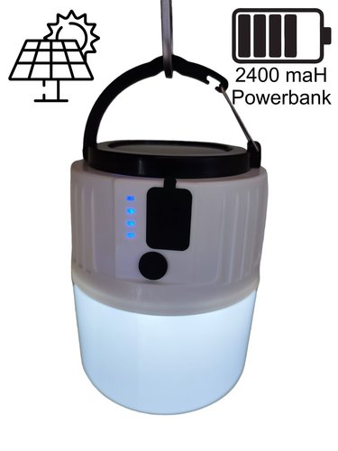 Solar Campinglampe mit Powerbank