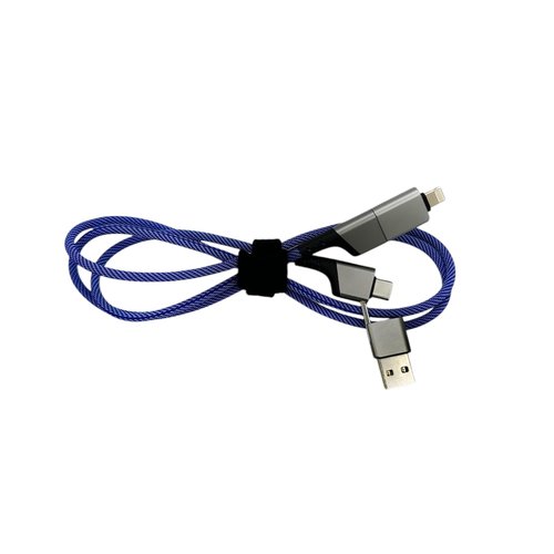 Schnellladekabel 60W, Farbe blau