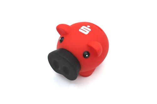 Sparschwein "Piggy", Farbe rot/schwarz
