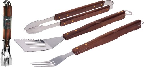3-teiliges Premium Grillbesteck-Set mit