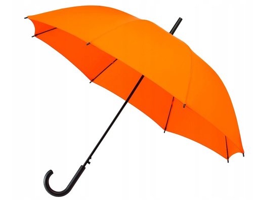 Stockschirm Orange mit gebogenen Griff