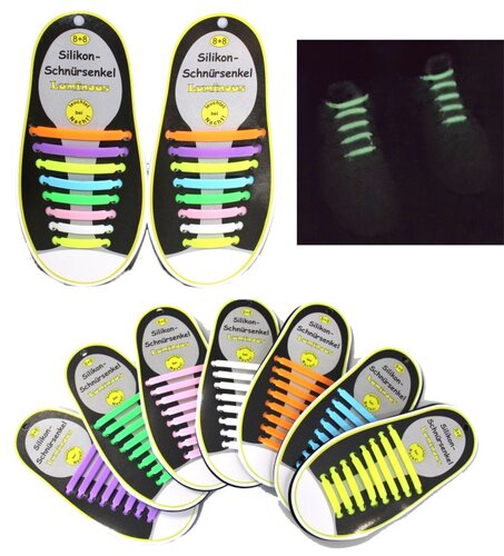 Silikon Schnürsenkel "Luminous", bunt